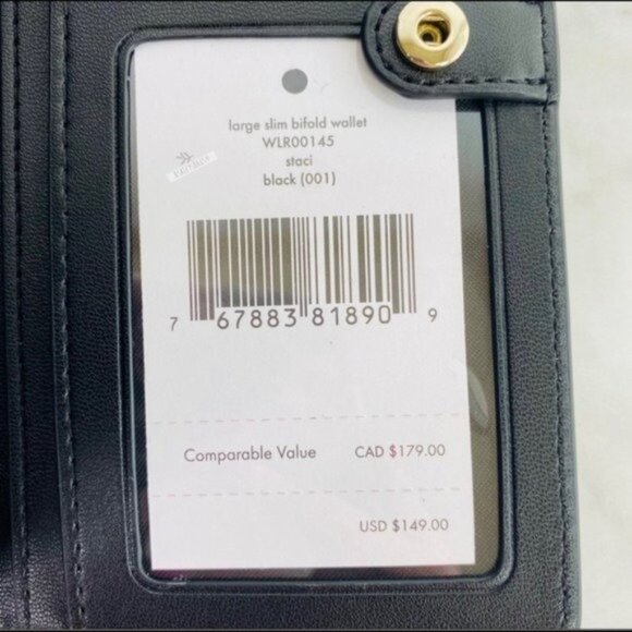 Kate Spade Black Medium Satchel Crossbody & Large Slim Bifold Wallet Set - Picture 14 of 14